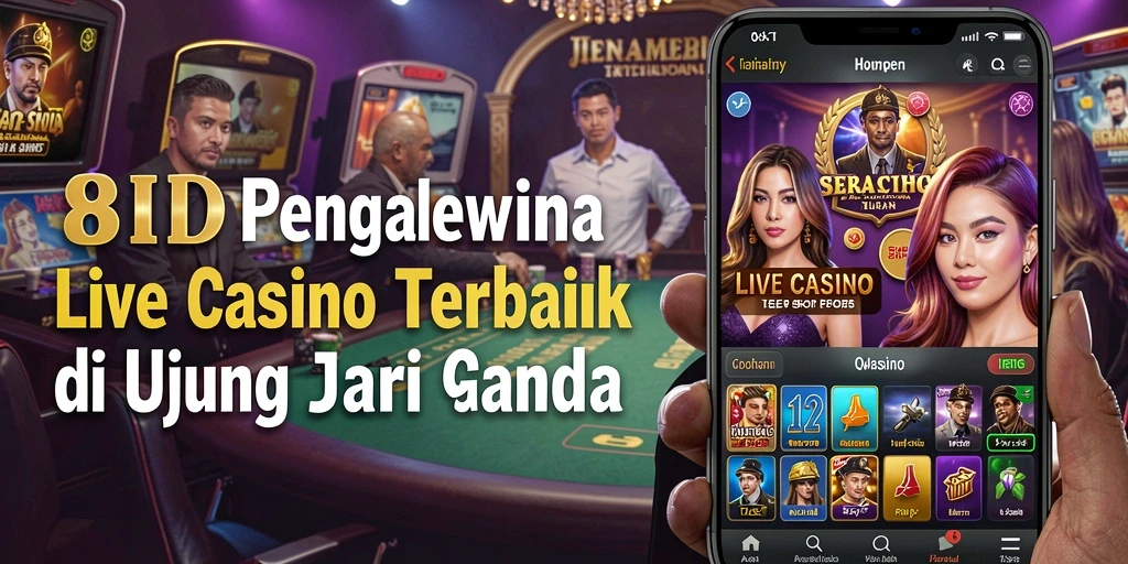 Screenshot gameplay Live Casino 8ID menampilkan dealer profesional dan suasana kasino yang hidup.