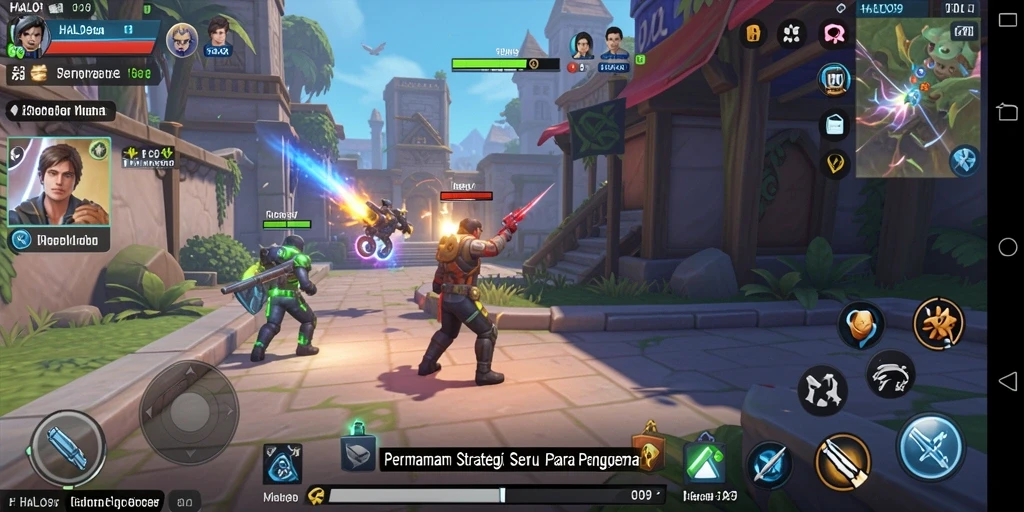Tampilan gameplay HALO99 yang menampilkan strategi seru dalam bertarung.