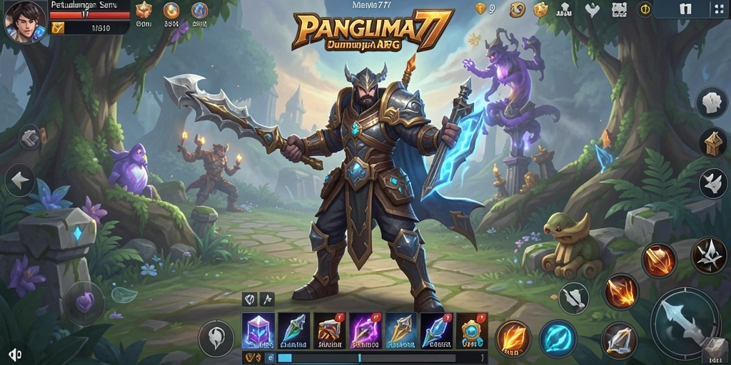 Screenshot utama PANGLIMA77 menampilkan aksi pertarungan yang mendebarkan.