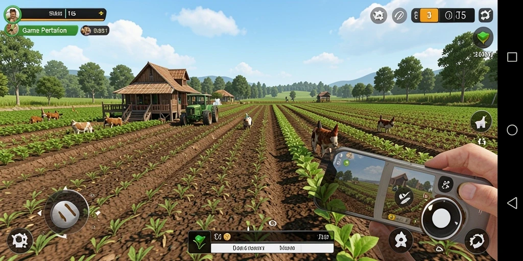 Tampilan menawan dari gameplay pertanian di T6